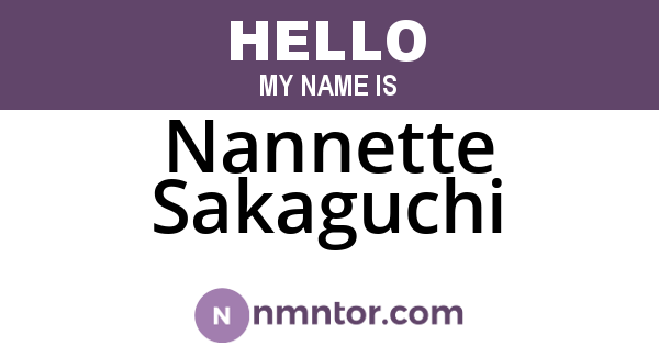 Nannette Sakaguchi