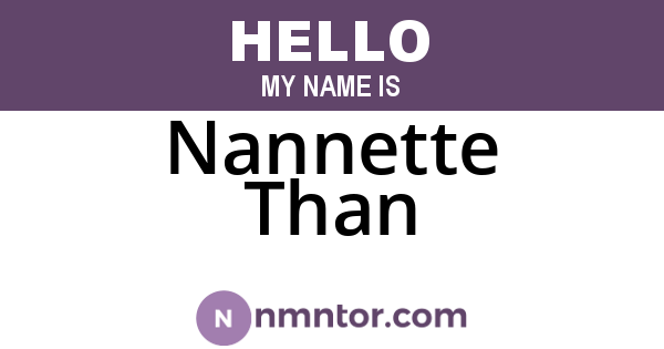 Nannette Than