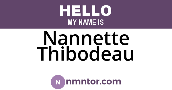 Nannette Thibodeau