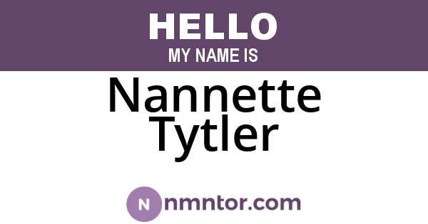 Nannette Tytler