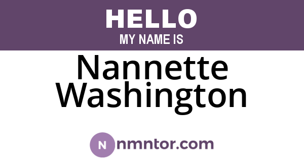 Nannette Washington