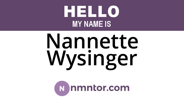 Nannette Wysinger