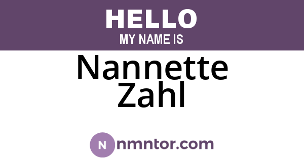 Nannette Zahl