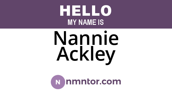 Nannie Ackley