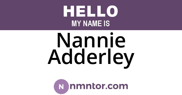 Nannie Adderley