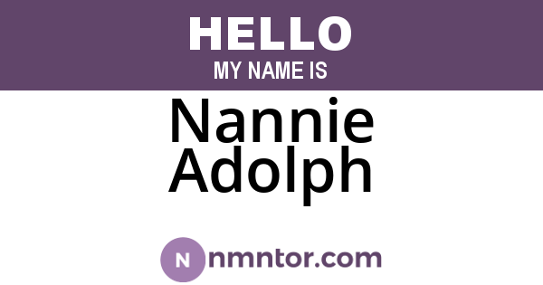 Nannie Adolph