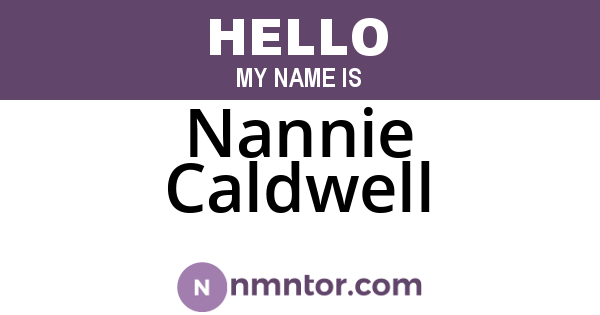 Nannie Caldwell