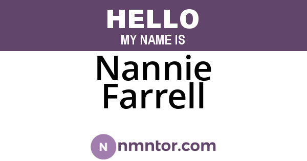 Nannie Farrell