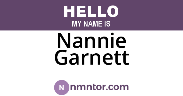 Nannie Garnett