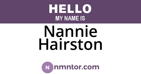 Nannie Hairston