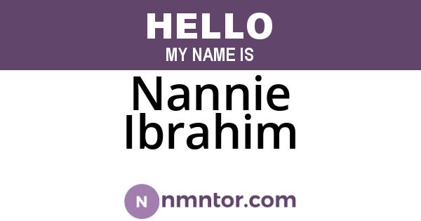 Nannie Ibrahim