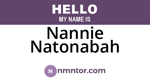 Nannie Natonabah