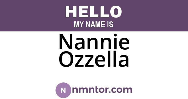 Nannie Ozzella