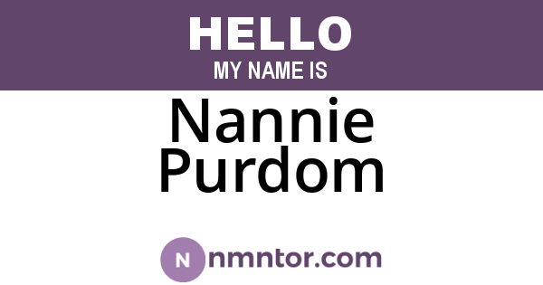 Nannie Purdom