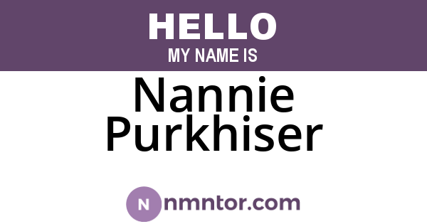 Nannie Purkhiser