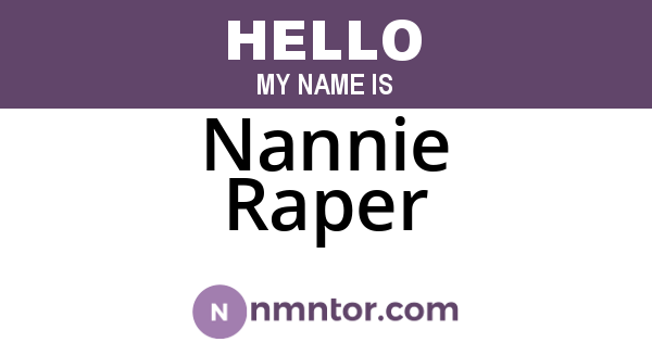 Nannie Raper
