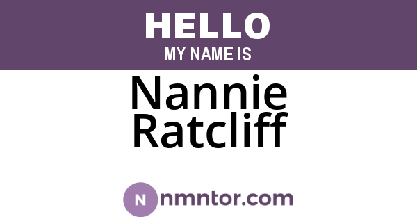 Nannie Ratcliff