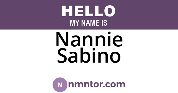 Nannie Sabino