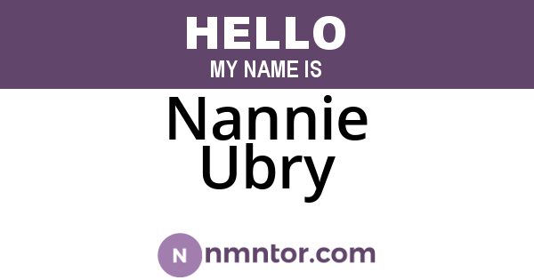 Nannie Ubry