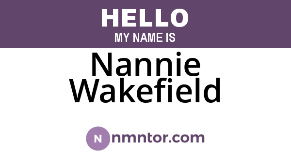 Nannie Wakefield