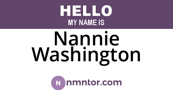 Nannie Washington