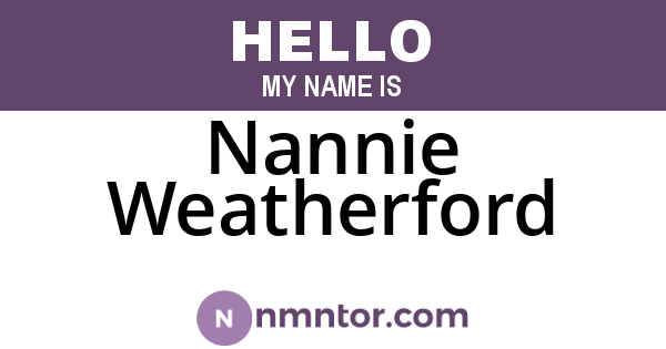 Nannie Weatherford