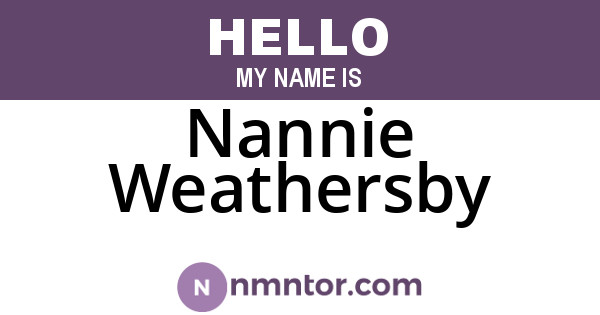 Nannie Weathersby