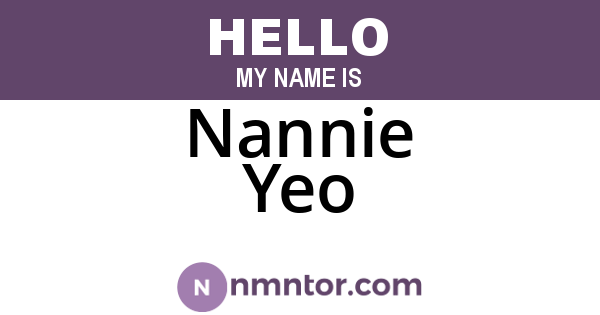 Nannie Yeo