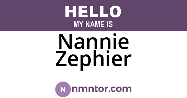 Nannie Zephier