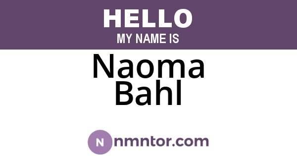 Naoma Bahl