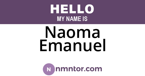 Naoma Emanuel