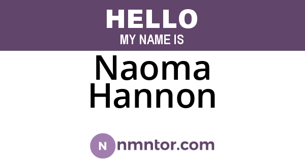 Naoma Hannon