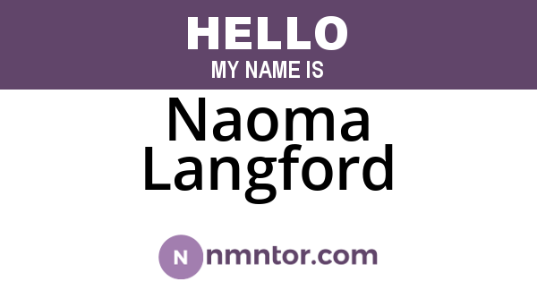 Naoma Langford