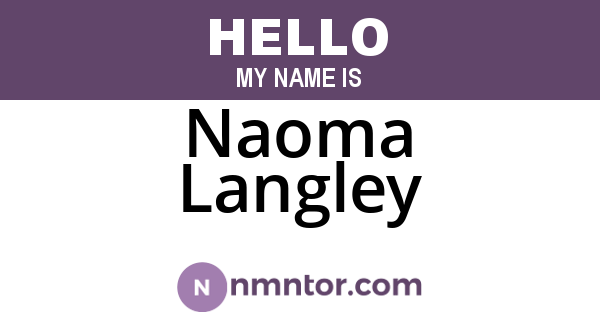 Naoma Langley
