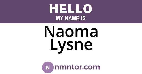 Naoma Lysne