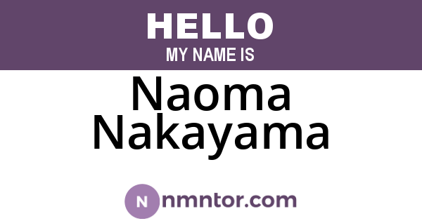 Naoma Nakayama