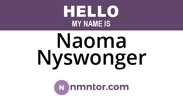Naoma Nyswonger