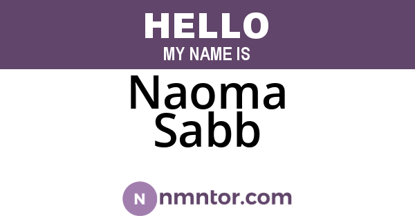 Naoma Sabb