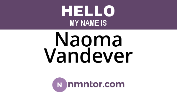 Naoma Vandever