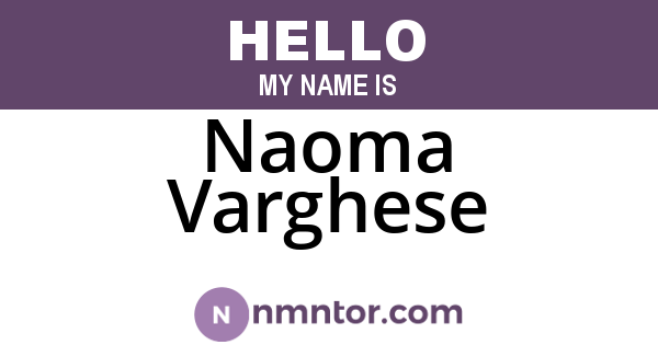 Naoma Varghese