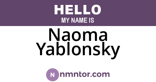 Naoma Yablonsky