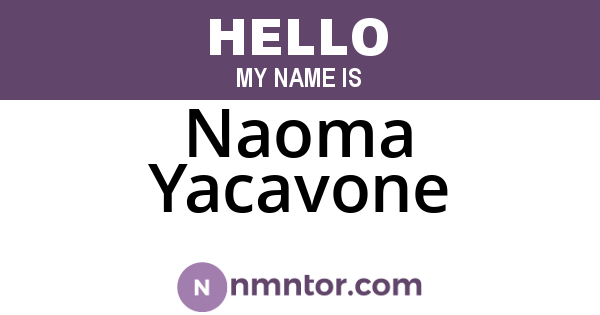 Naoma Yacavone