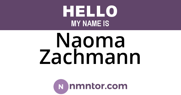 Naoma Zachmann