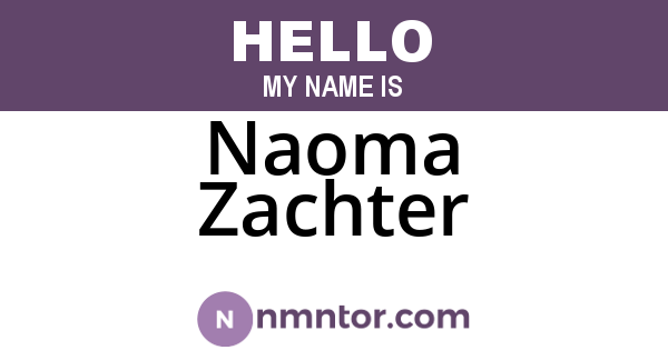Naoma Zachter