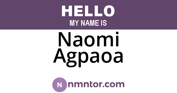 Naomi Agpaoa