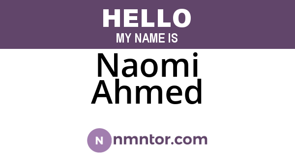 Naomi Ahmed