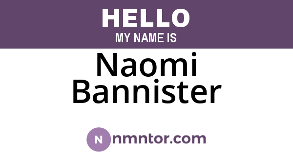 Naomi Bannister