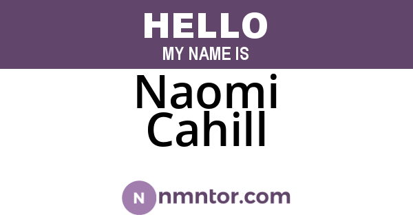 Naomi Cahill