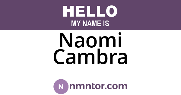 Naomi Cambra