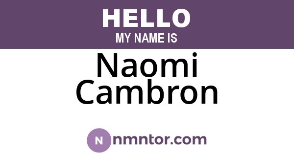 Naomi Cambron
